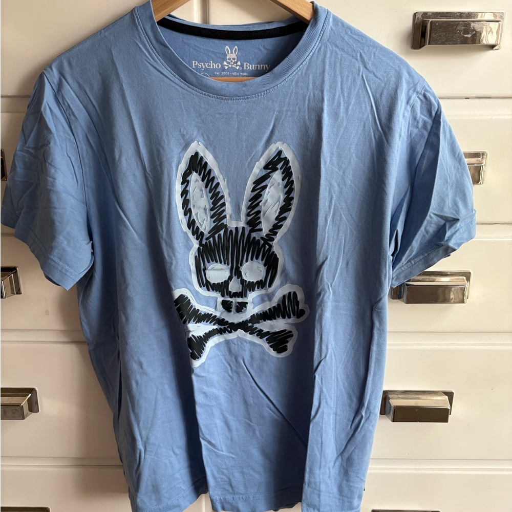 Psycho Bunny Light Blue Cotton Tee